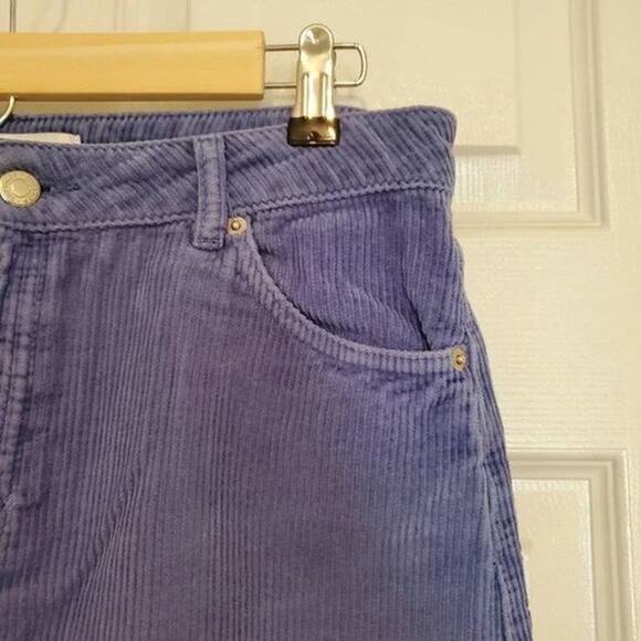 Topshop High-waisted Corduroy A-line Mini Skirt Sky Blue Size 8 - Picture 6 of 11